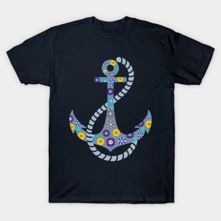 Anchor with flowers (b) T-Shirt